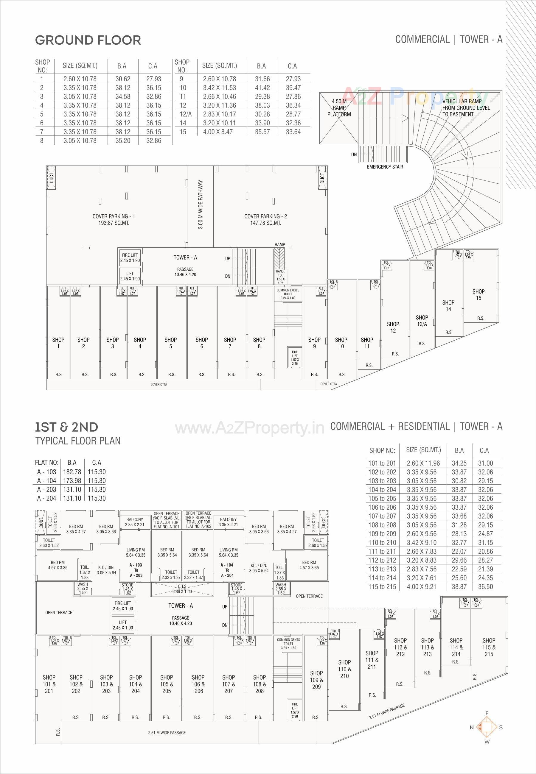 Layout of real estate project Shree Aarna Sky Waves located at Gotri, Vadodara, Gujarat