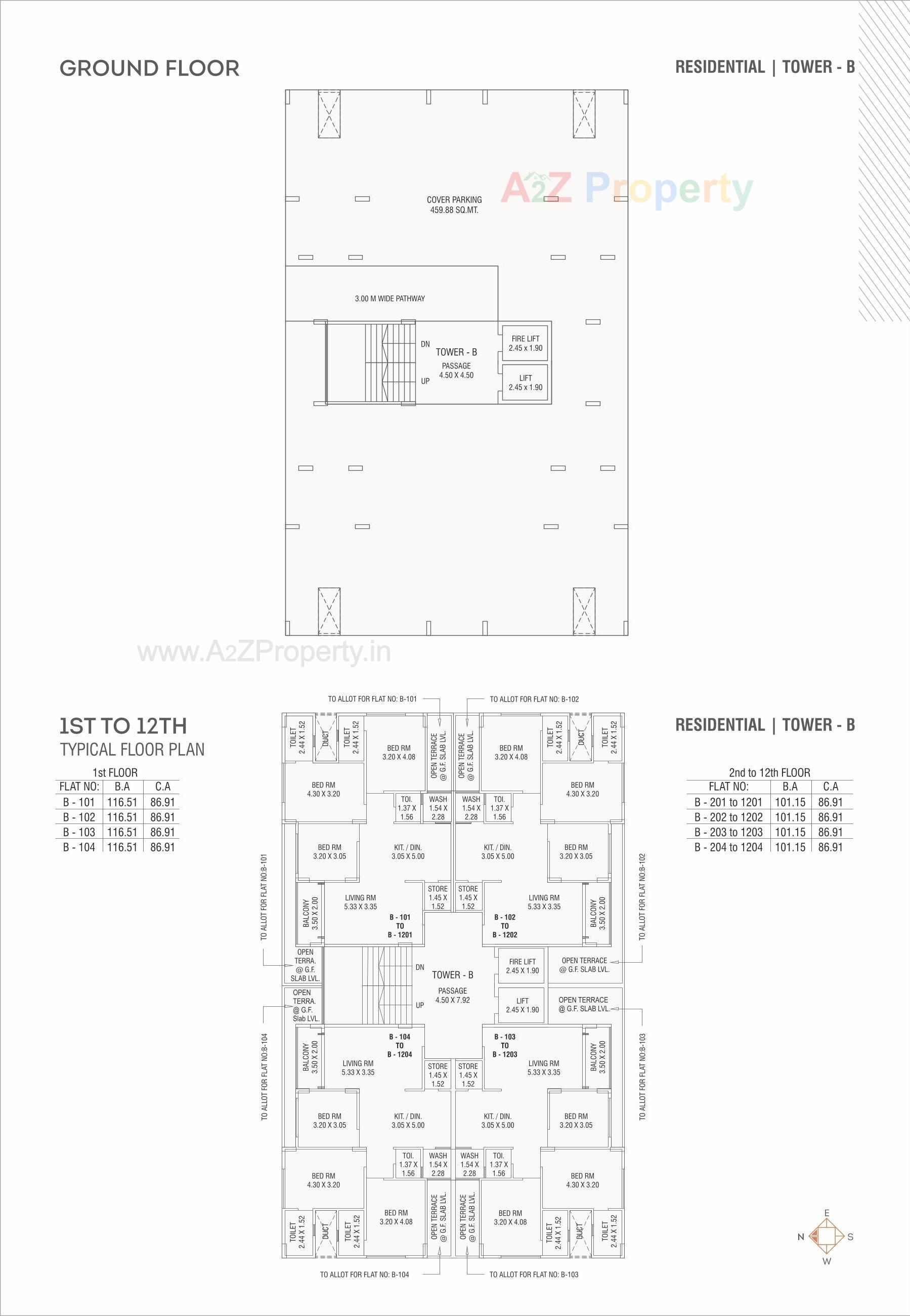 Layout of real estate project Shree Aarna Sky Waves located at Gotri, Vadodara, Gujarat