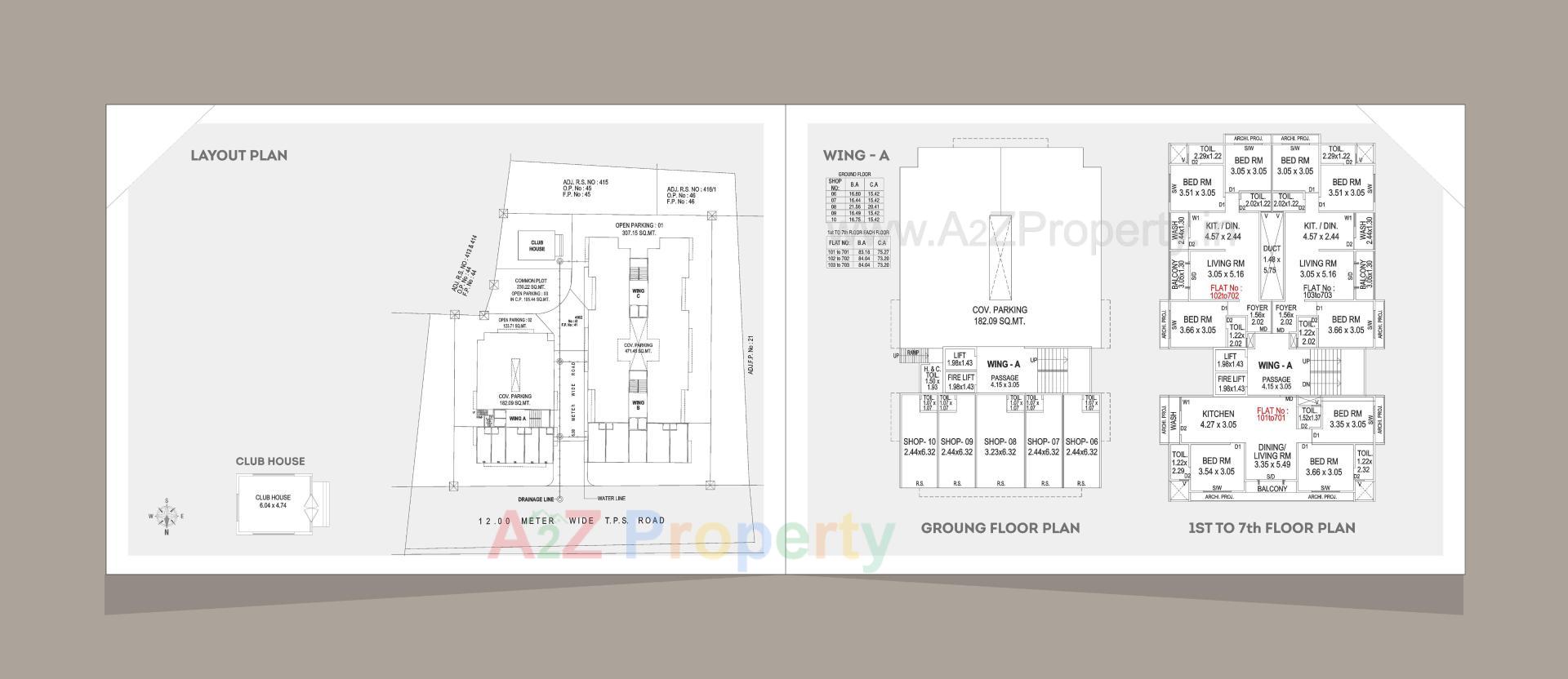 Layout of real estate project Shree Aarna Sky located at Jambuwa, Vadodara, Gujarat