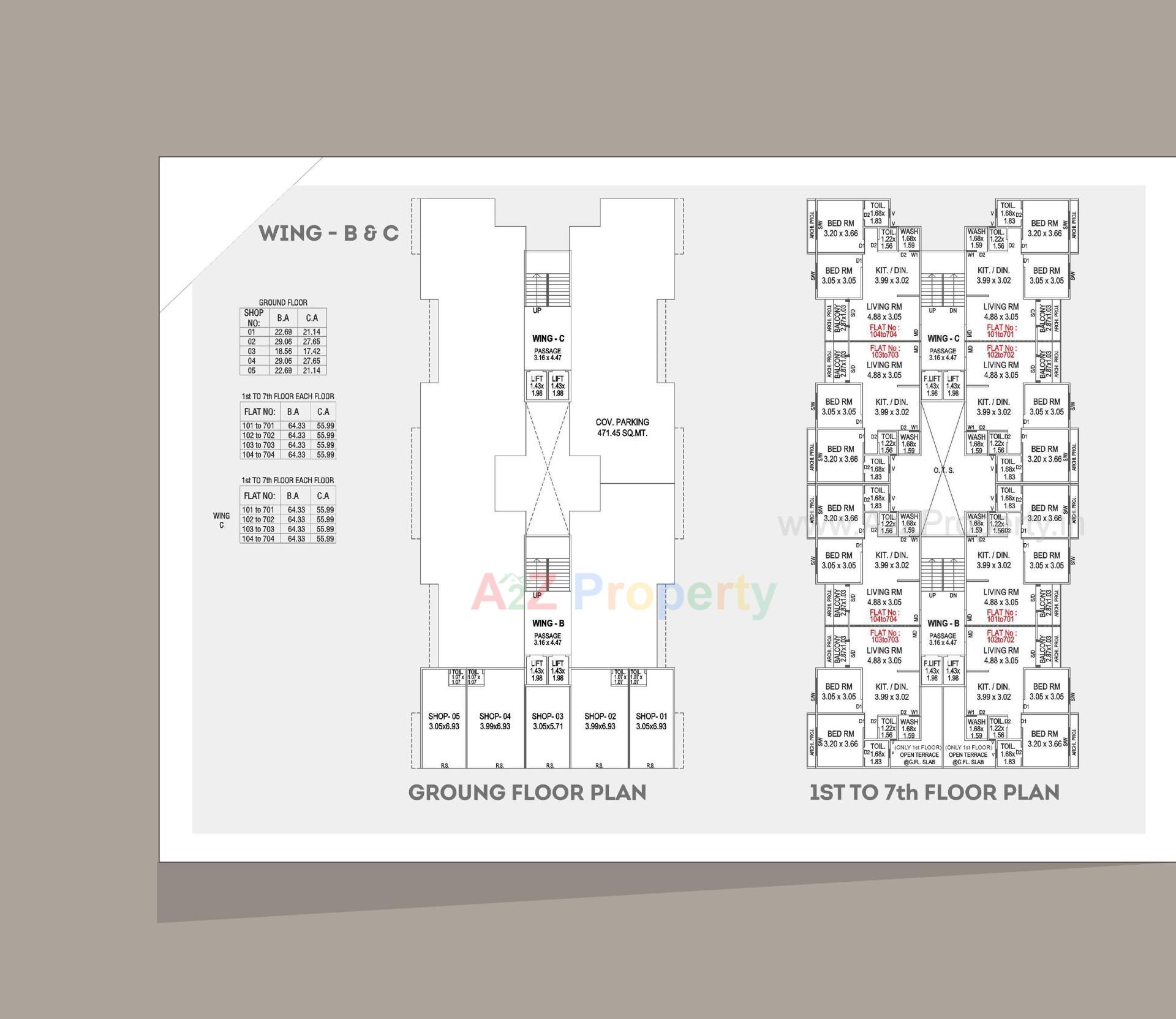 Layout of real estate project Shree Aarna Sky located at Jambuwa, Vadodara, Gujarat
