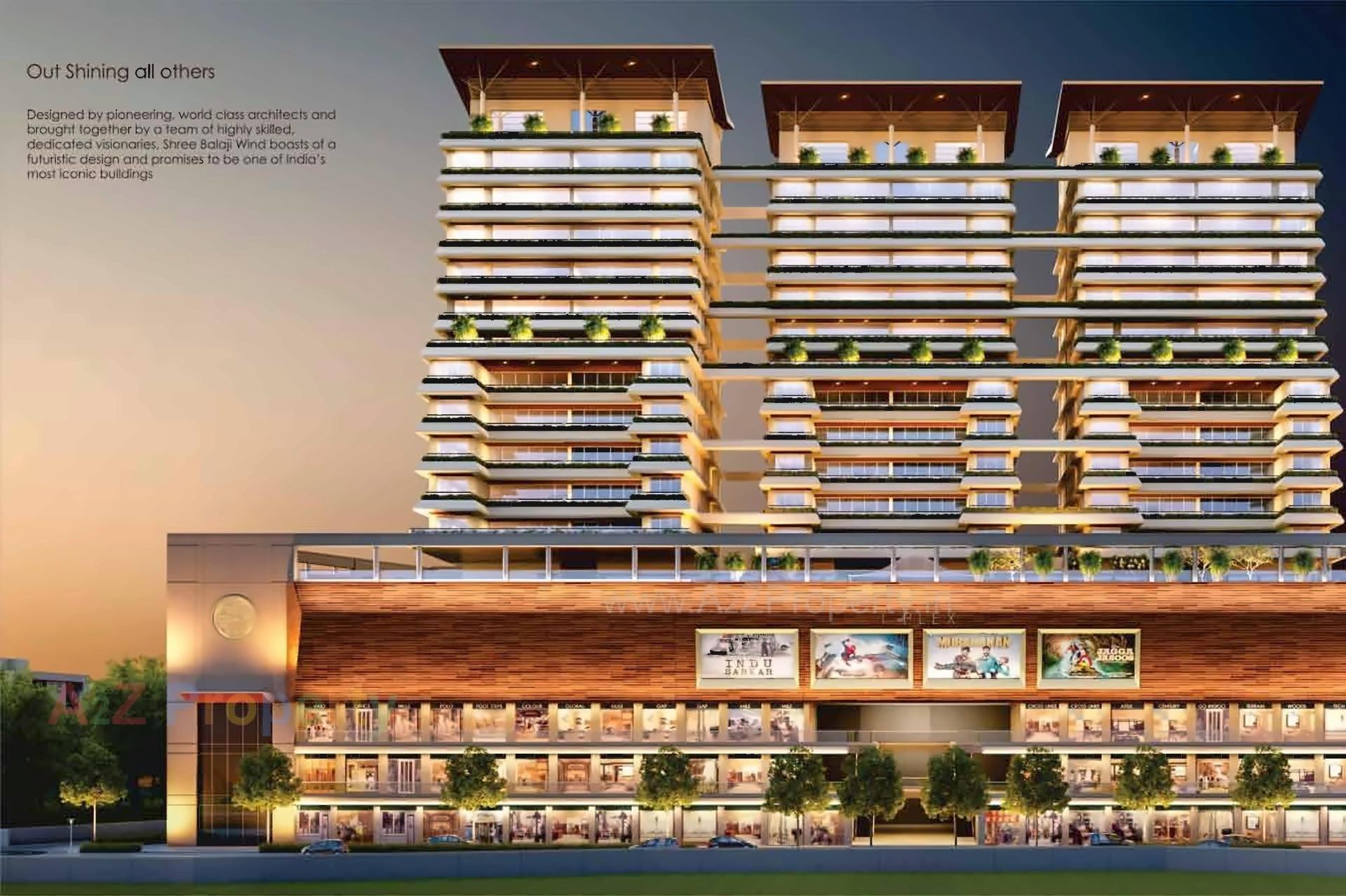 3D Elevation of real estate project Shree Balaji Wind located at Vadodara, Vadodara, Gujarat