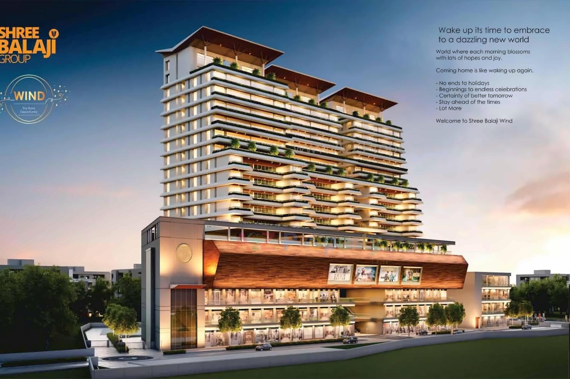 3D Elevation of real estate project Shree Balaji Wind located at Vadodara, Vadodara, Gujarat