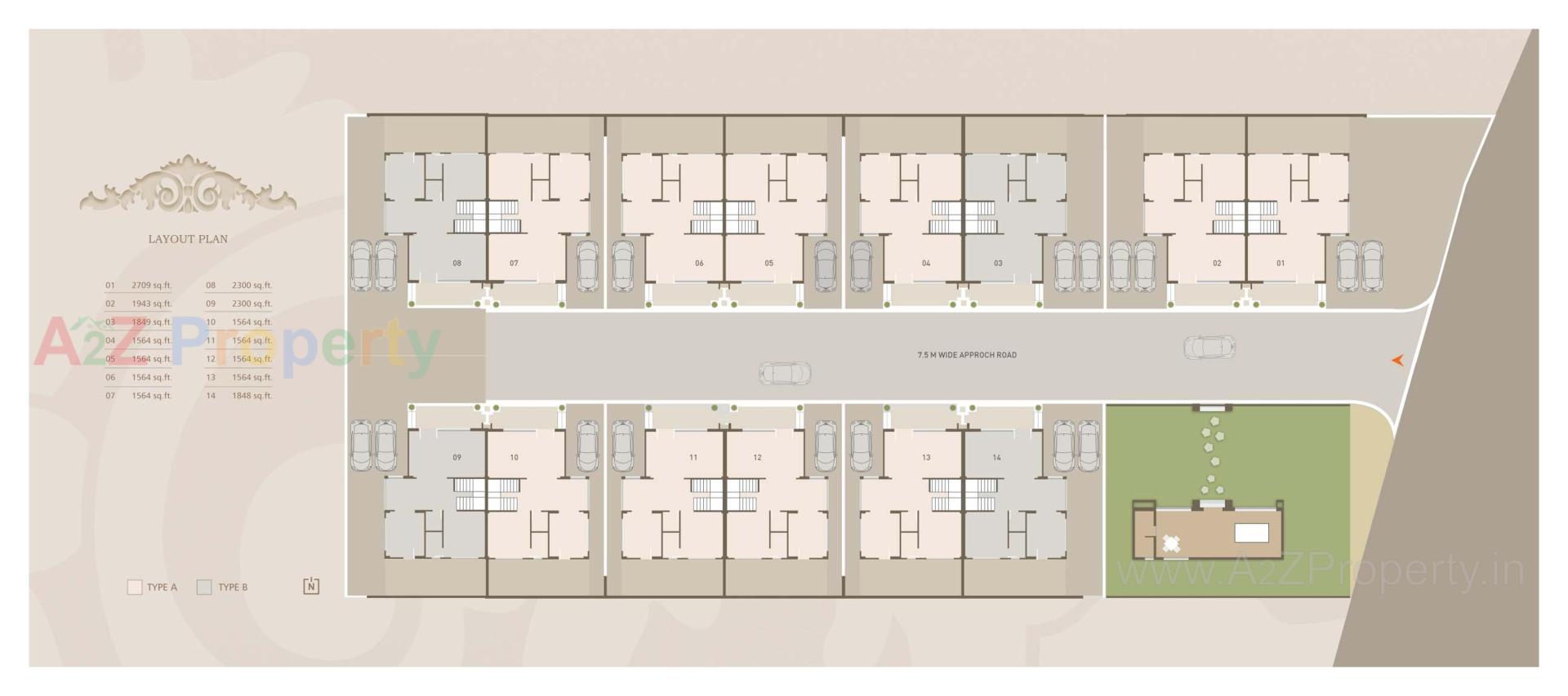 Layout of real estate project Shree Four located at Sevasi, Vadodara, Gujarat
