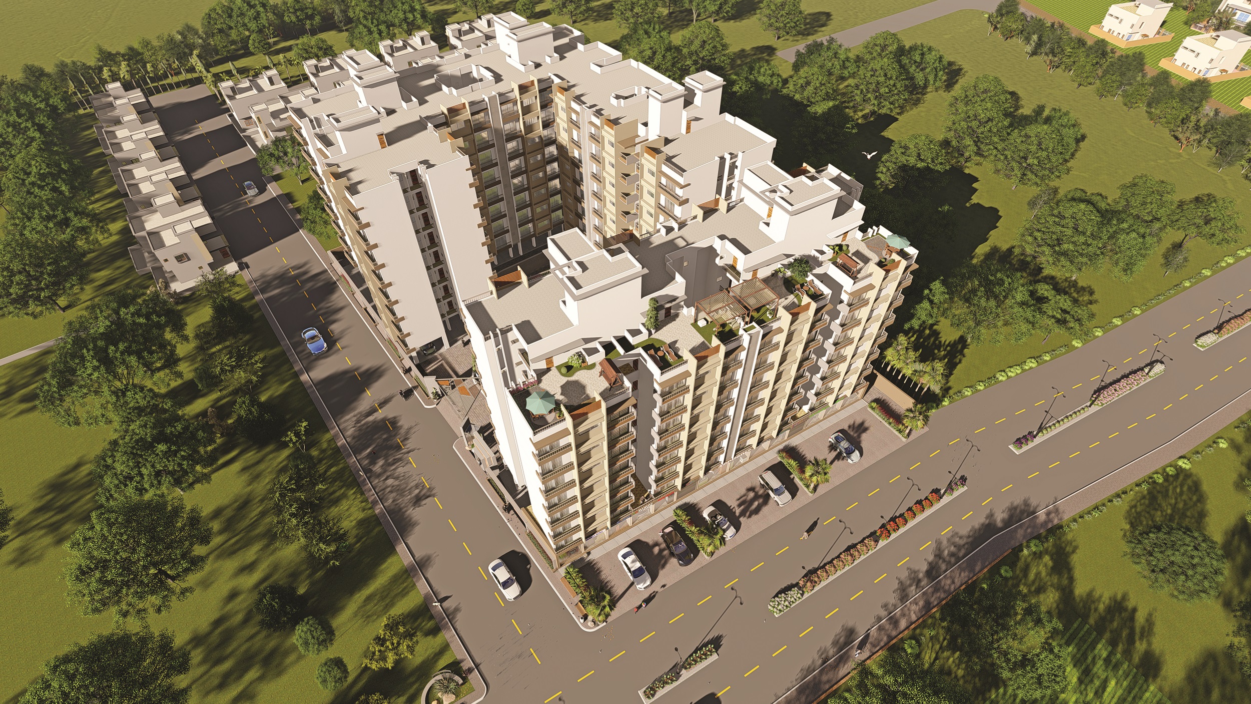 3D Elevation of real estate project Shree Ghanshyam Residency located at Atladara, Vadodara, Gujarat
