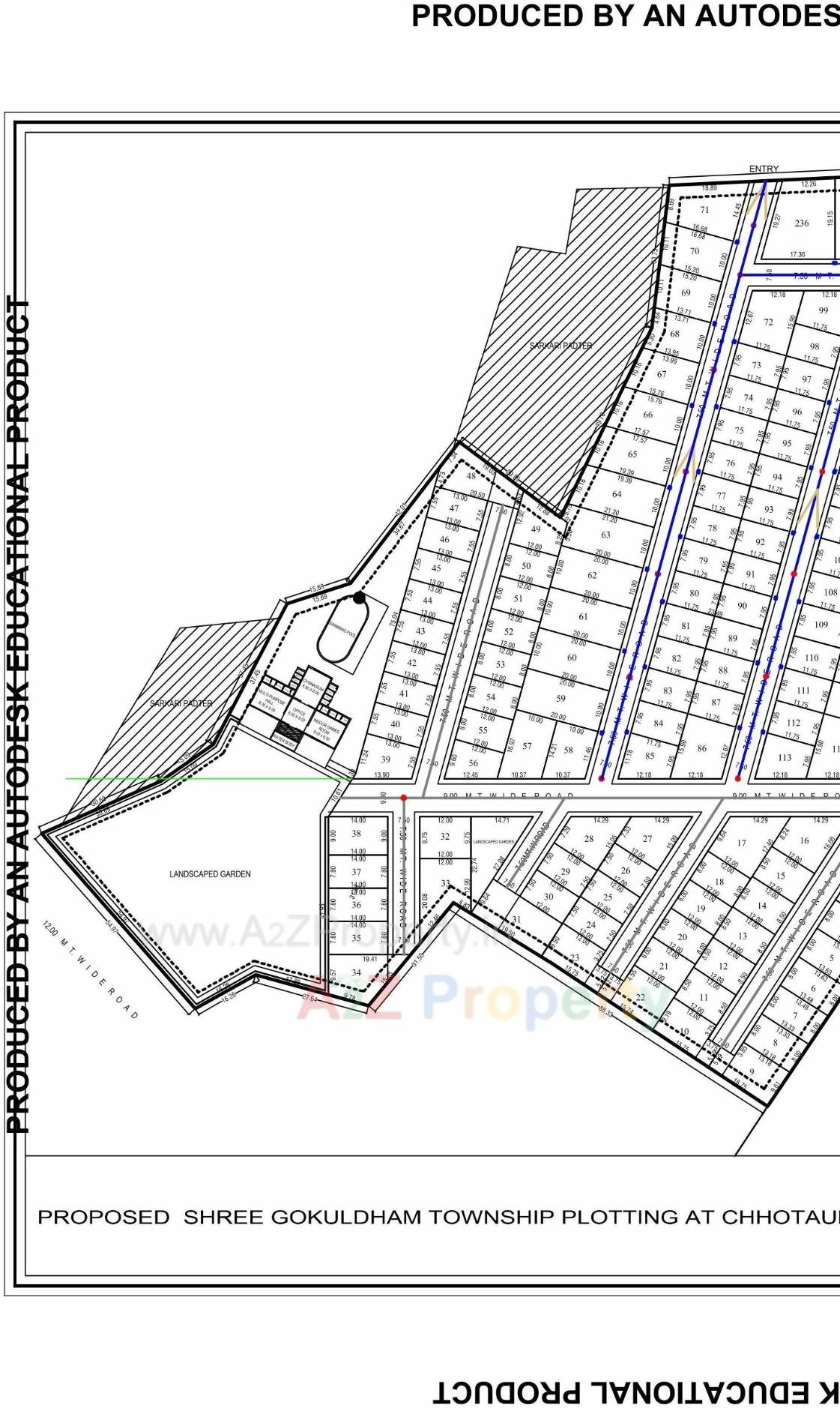 Layout of real estate project Shree Gokuldham Township located at Chho, Vadodara, Gujarat