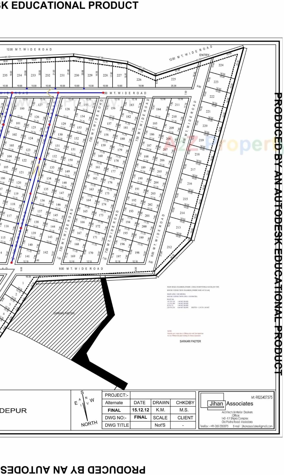 Layout of real estate project Shree Gokuldham Township located at Chho, Vadodara, Gujarat