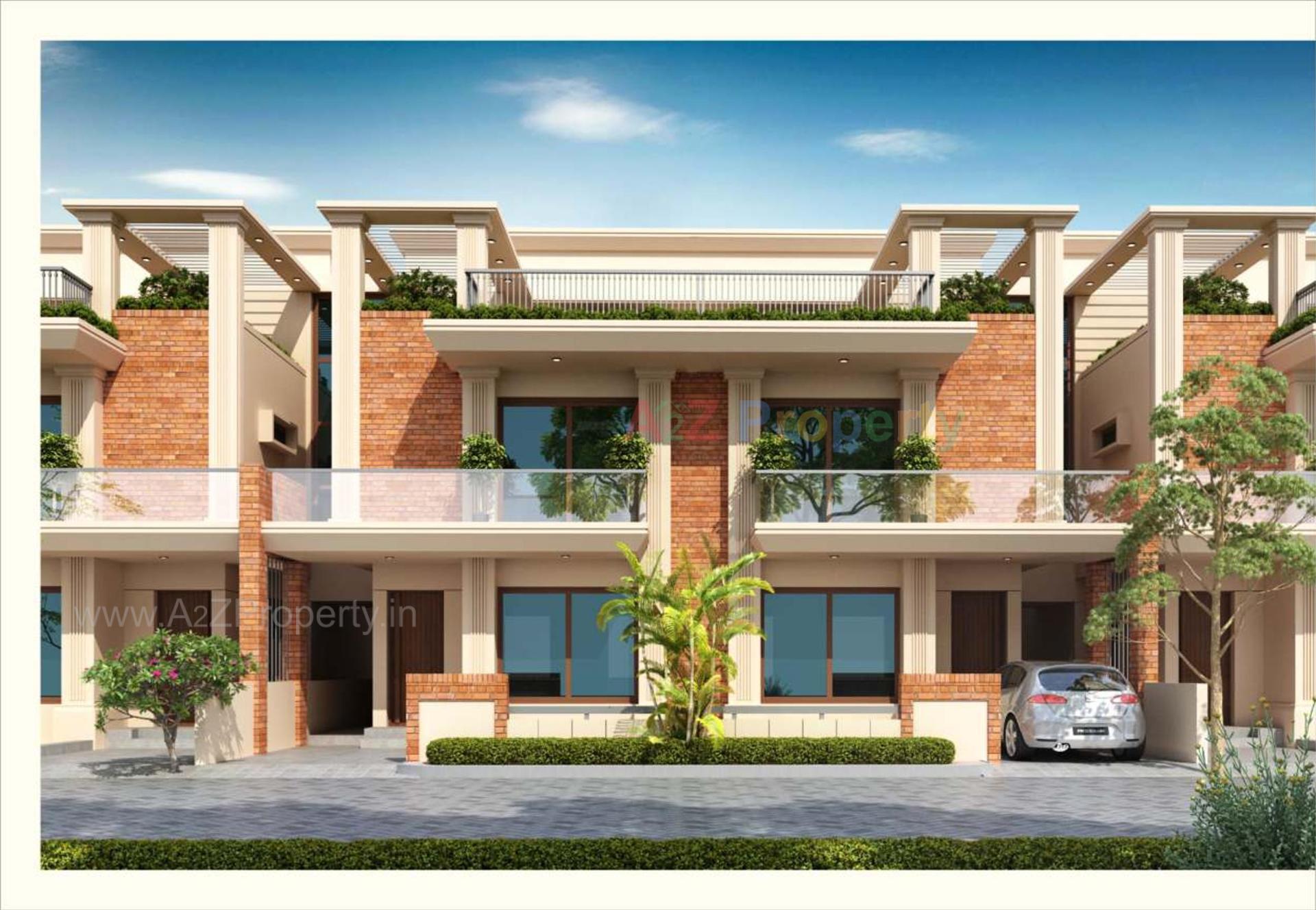 3D Elevation of real estate project Shree Hari Bunglows located at Bill, Vadodara, Gujarat