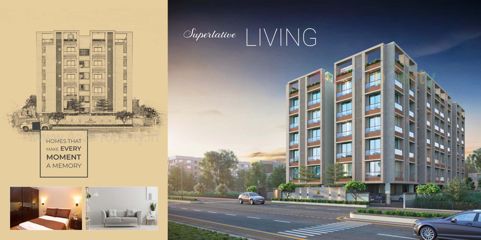 3D Elevation of real estate project Shree Hari Heritage located at Nizampura, Vadodara, Gujarat