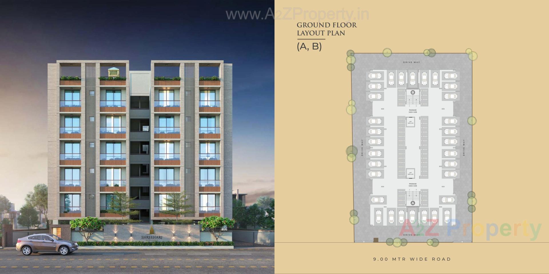 Layout of real estate project Shree Hari Heritage located at Nizampura, Vadodara, Gujarat