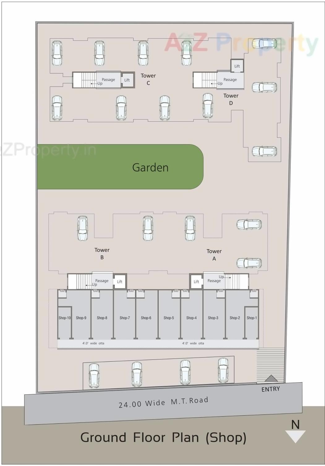 Layout of real estate project Shree Harikrishna Resicom located at Sayajipura, Vadodara, Gujarat