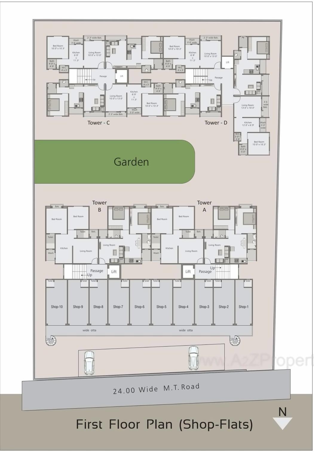 Layout of real estate project Shree Harikrishna Resicom located at Sayajipura, Vadodara, Gujarat