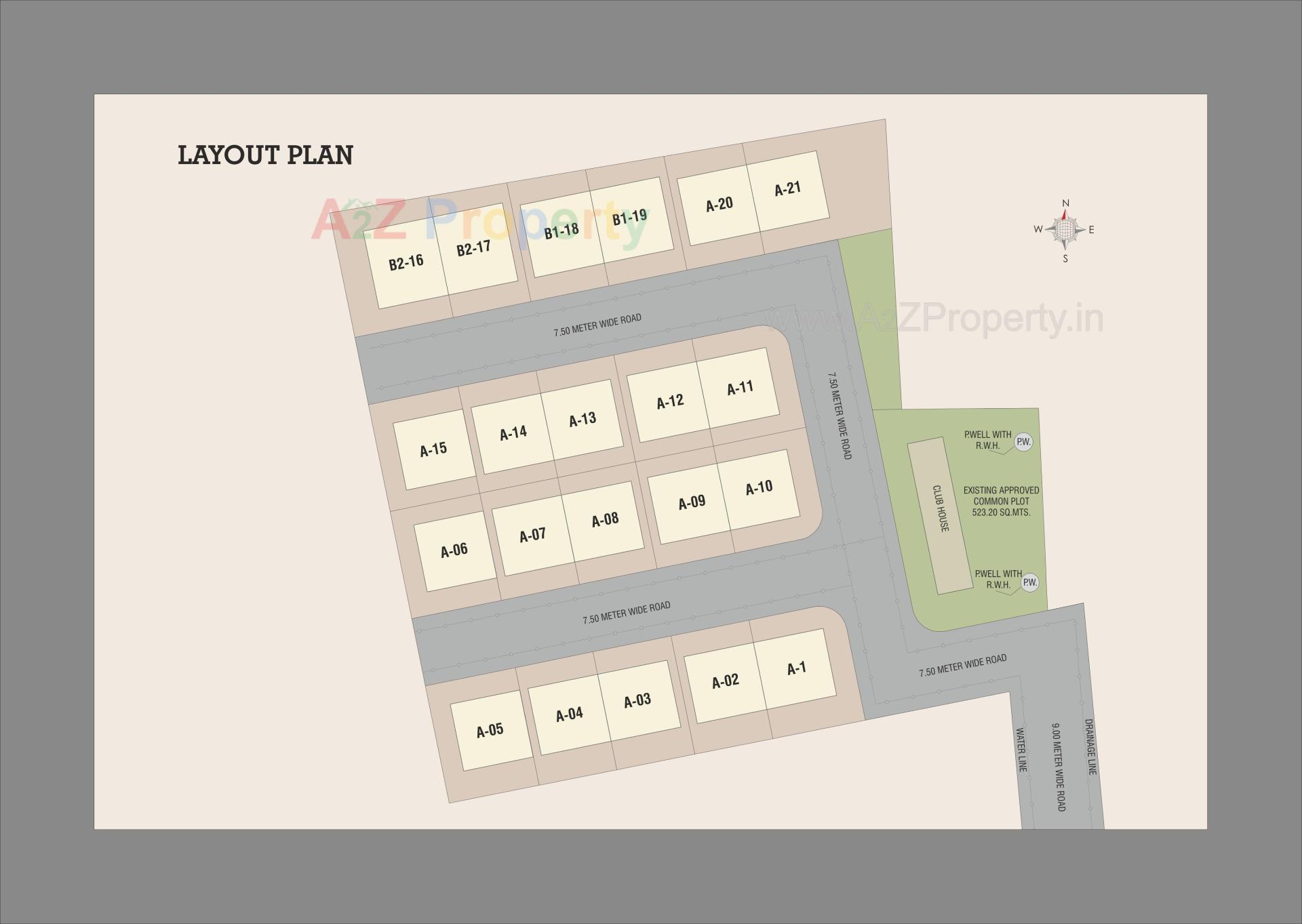 Layout of real estate project Shree Kanha Bunglows located at Bhayali, Vadodara, Gujarat