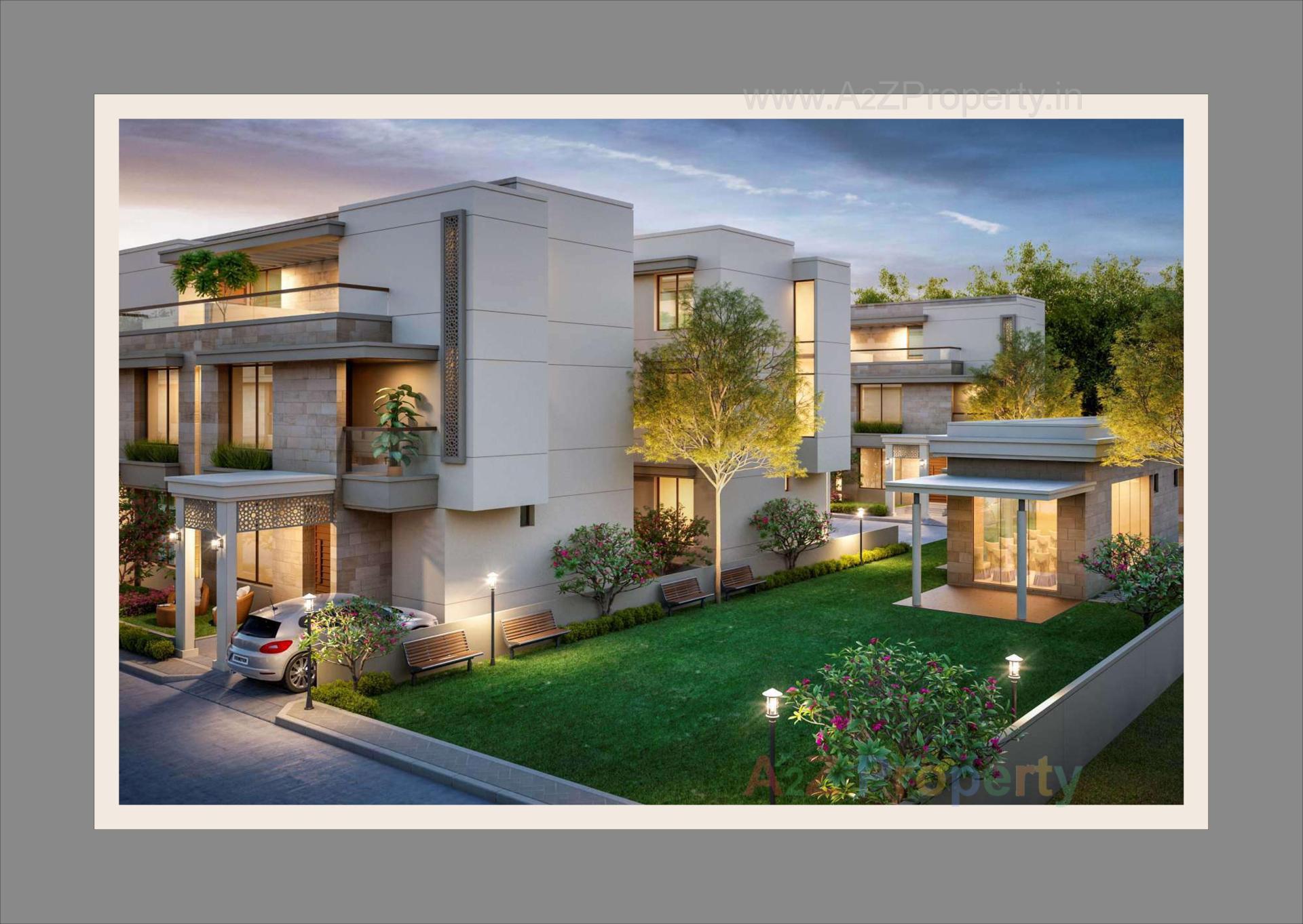 3D Elevation of real estate project Shree Kanha Bunglows located at Bhayali, Vadodara, Gujarat