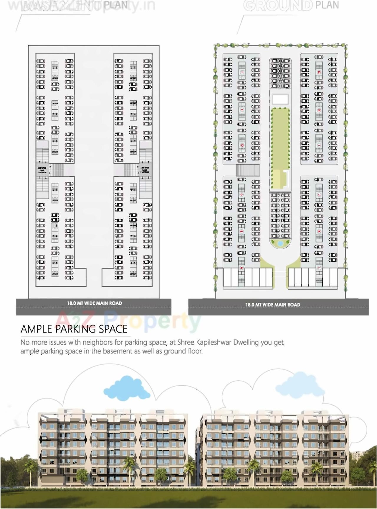 Layout of real estate project Shree Kapileshwar Dwelling located at Sayajipura, Vadodara, Gujarat
