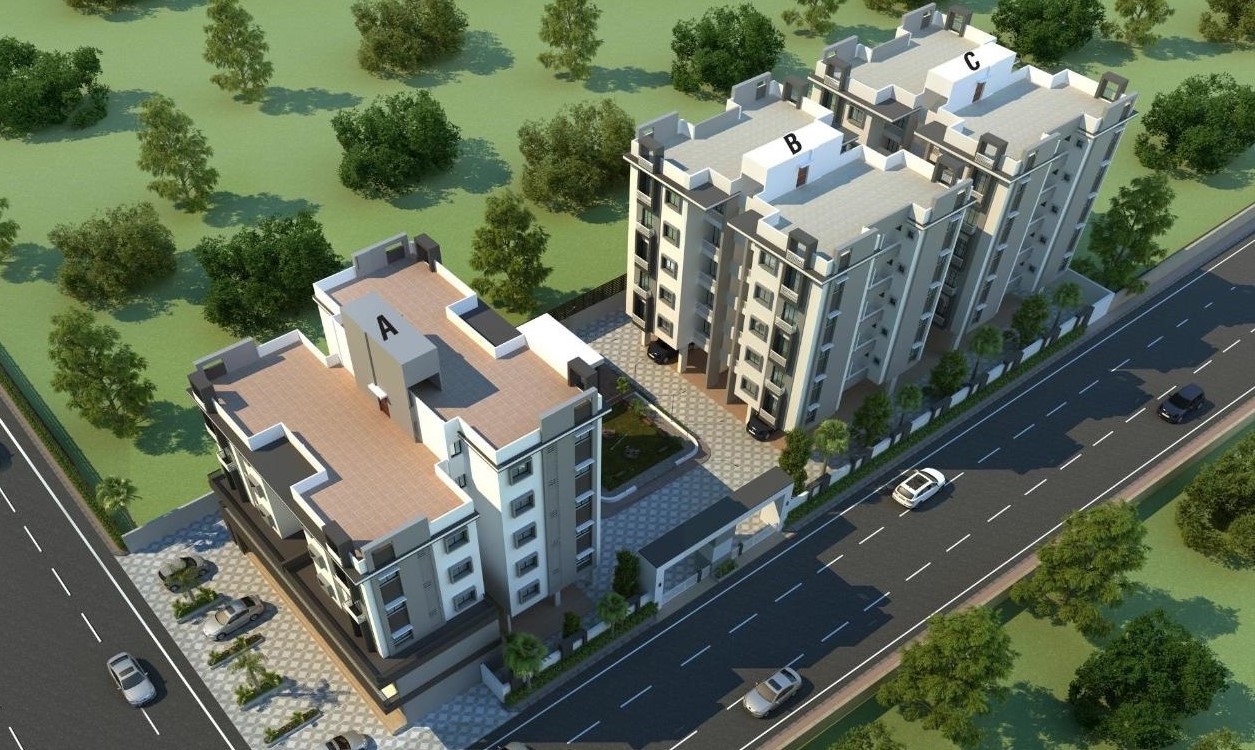 Top View of real estate project Shree Kunj Residency located at Jambuva, Vadodara, Gujarat