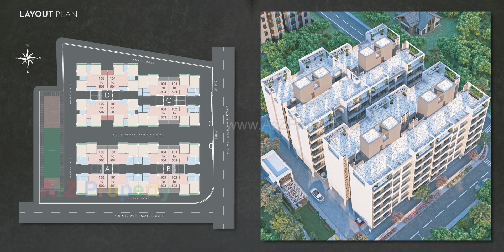 Layout of real estate project Shree Nidhi Residency located at Bapod, Vadodara, Gujarat
