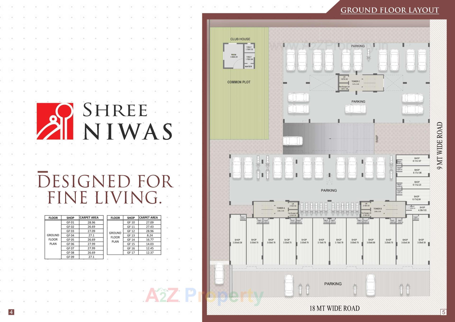 Layout of real estate project Shree Niwas located at Makarpura, Vadodara, Gujarat