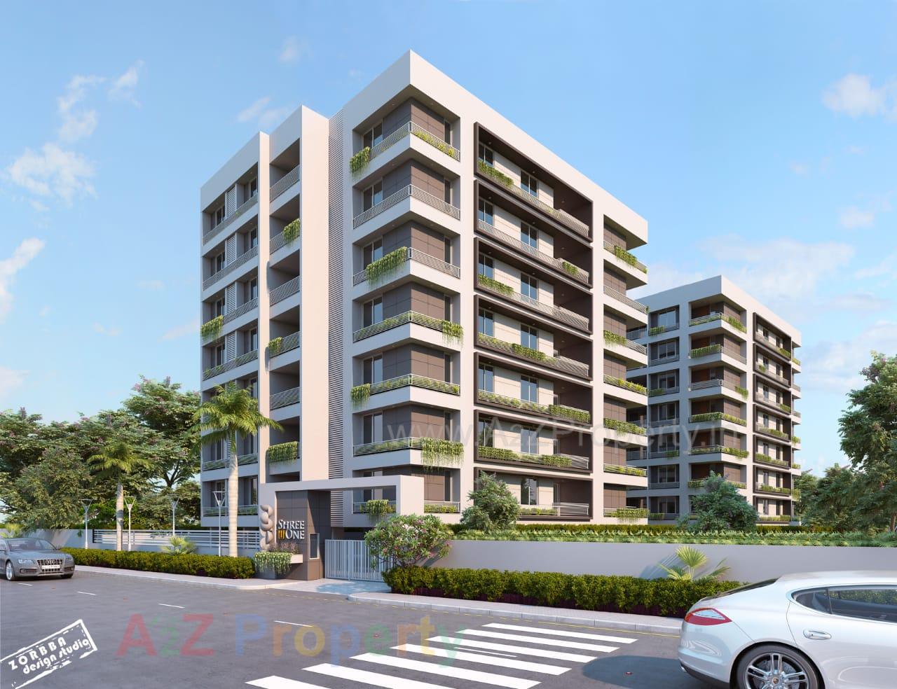 3D Elevation of real estate project Shree One located at Bhayli, Vadodara, Gujarat