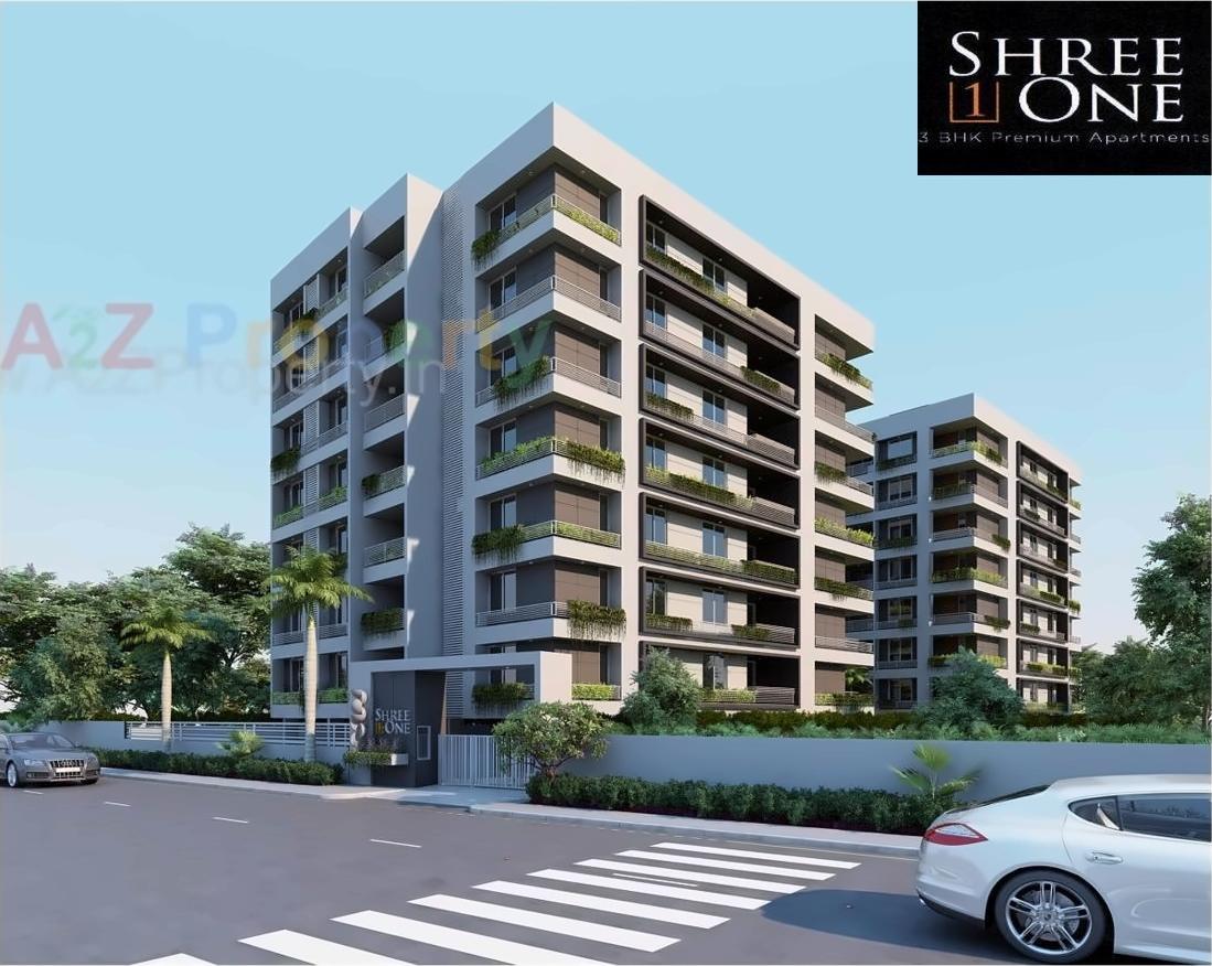 3D Elevation of real estate project Shree One located at Bhayli, Vadodara, Gujarat