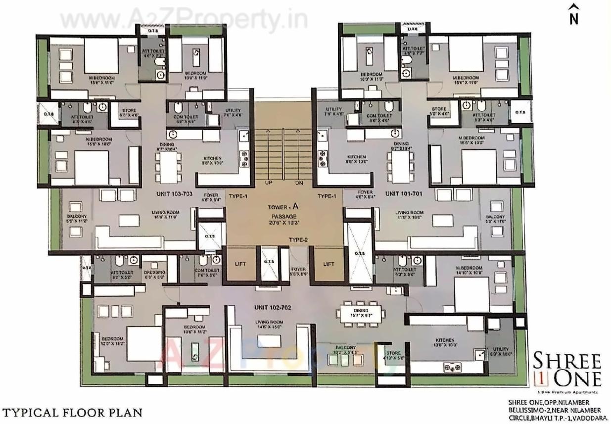 Layout of real estate project Shree One located at Bhayli, Vadodara, Gujarat