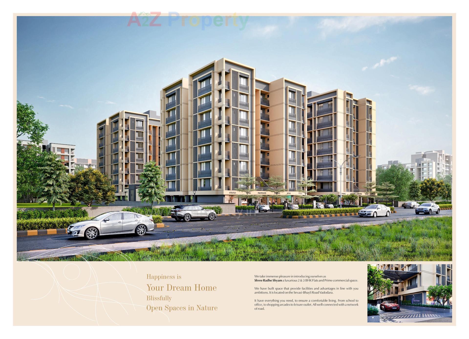 3D Elevation of real estate project Shree Radhe Shyam located at Sevasi, Vadodara, Gujarat