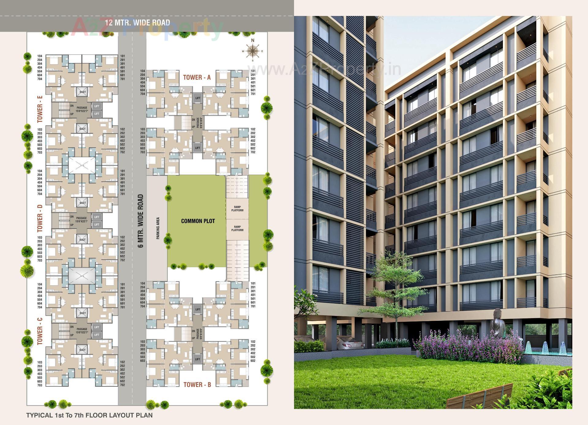 Layout of real estate project Shree Radhe Shyam located at Sevasi, Vadodara, Gujarat