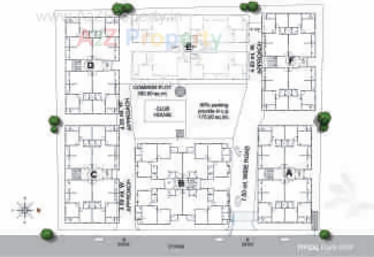 Layout of real estate project Shree Radheshyam Elegance located at Vasna, Vadodara, Gujarat