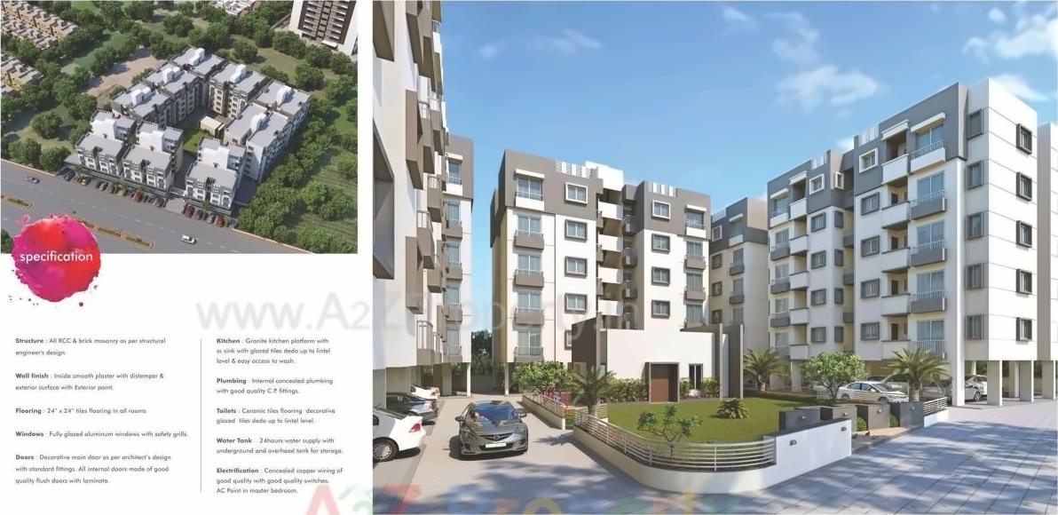 3D Elevation of real estate project Shree Ram Residency located at Tarsali, Vadodara, Gujarat