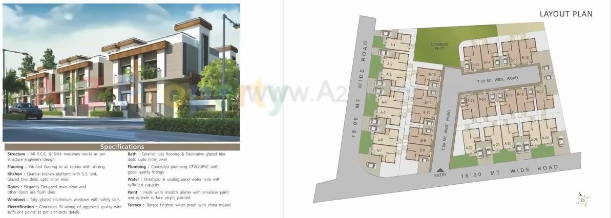 Layout of real estate project Shree Rang Villa located at Sayajipura, Vadodara, Gujarat