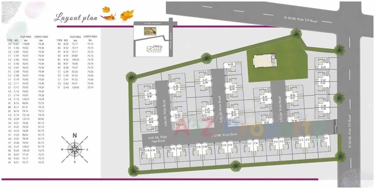 Layout of real estate project Shree Rangam Revel located at Sayajipura, Vadodara, Gujarat