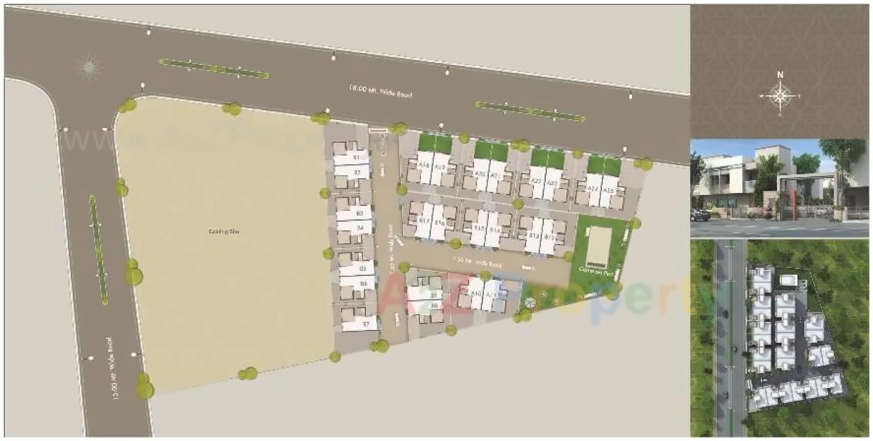 Layout of real estate project Shree Rangam Vintage located at Sayajipura, Vadodara, Gujarat
