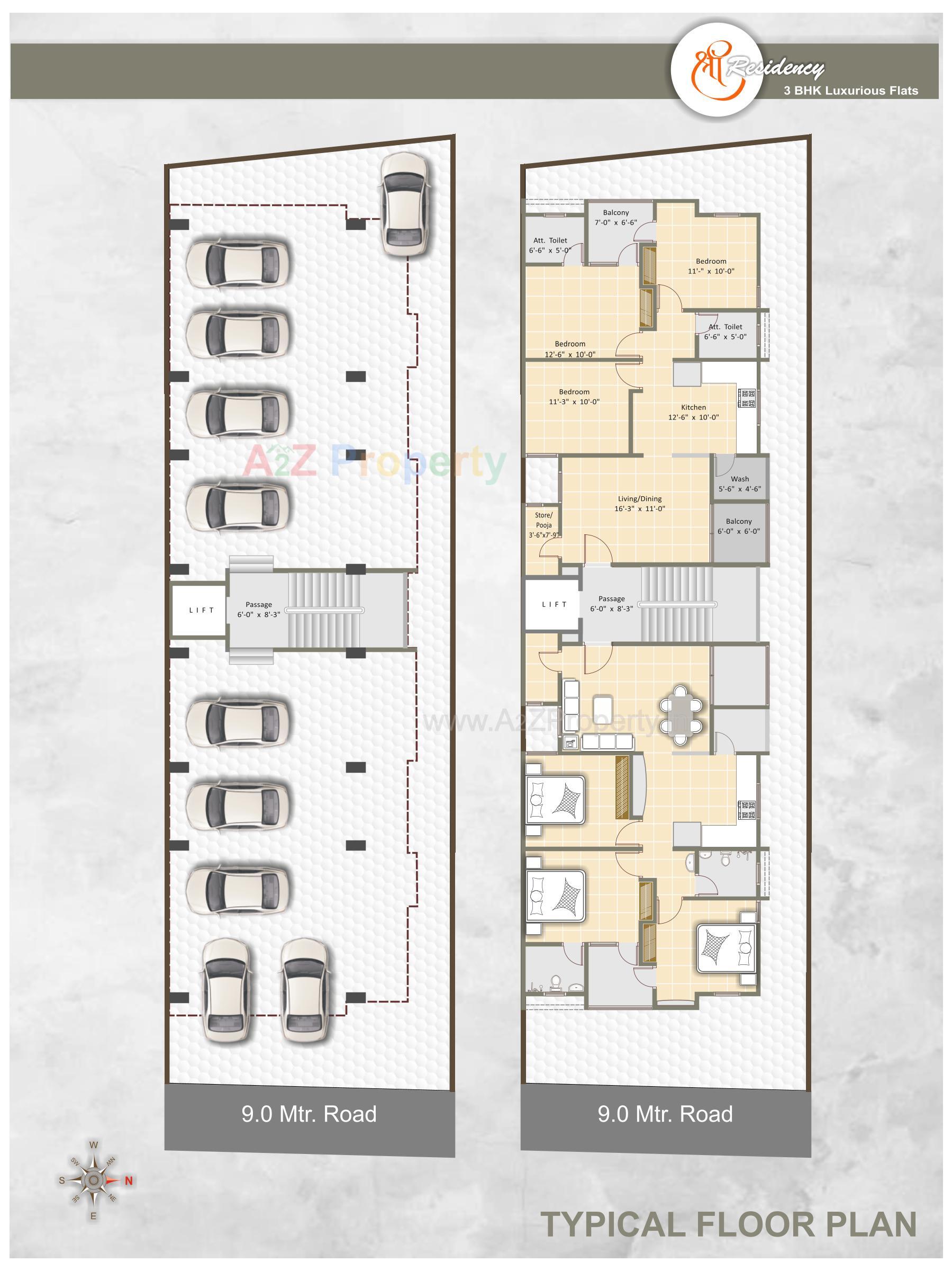 Layout of real estate project Shree Residency located at Sama, Vadodara, Gujarat