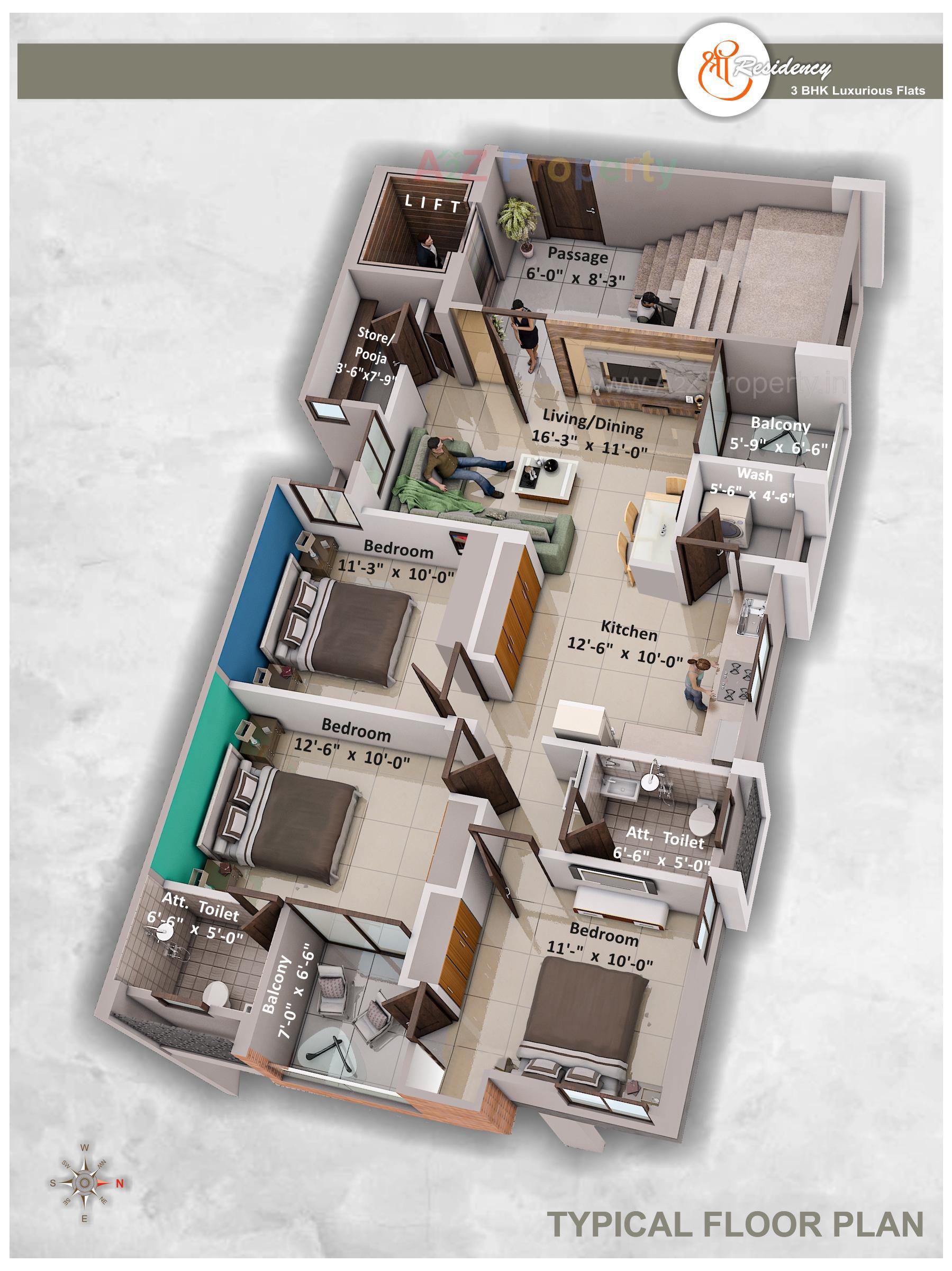 Layout of real estate project Shree Residency located at Sama, Vadodara, Gujarat