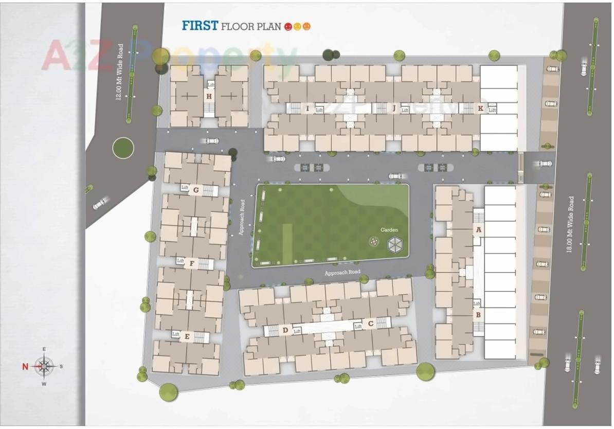 Layout of real estate project Shree Siddheshwar Happiness located at Kapurai, Vadodara, Gujarat