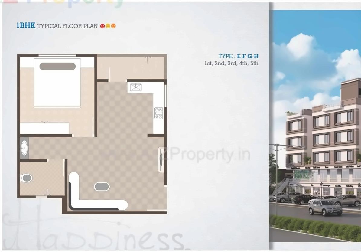 Layout of real estate project Shree Siddheshwar Happiness located at Kapurai, Vadodara, Gujarat