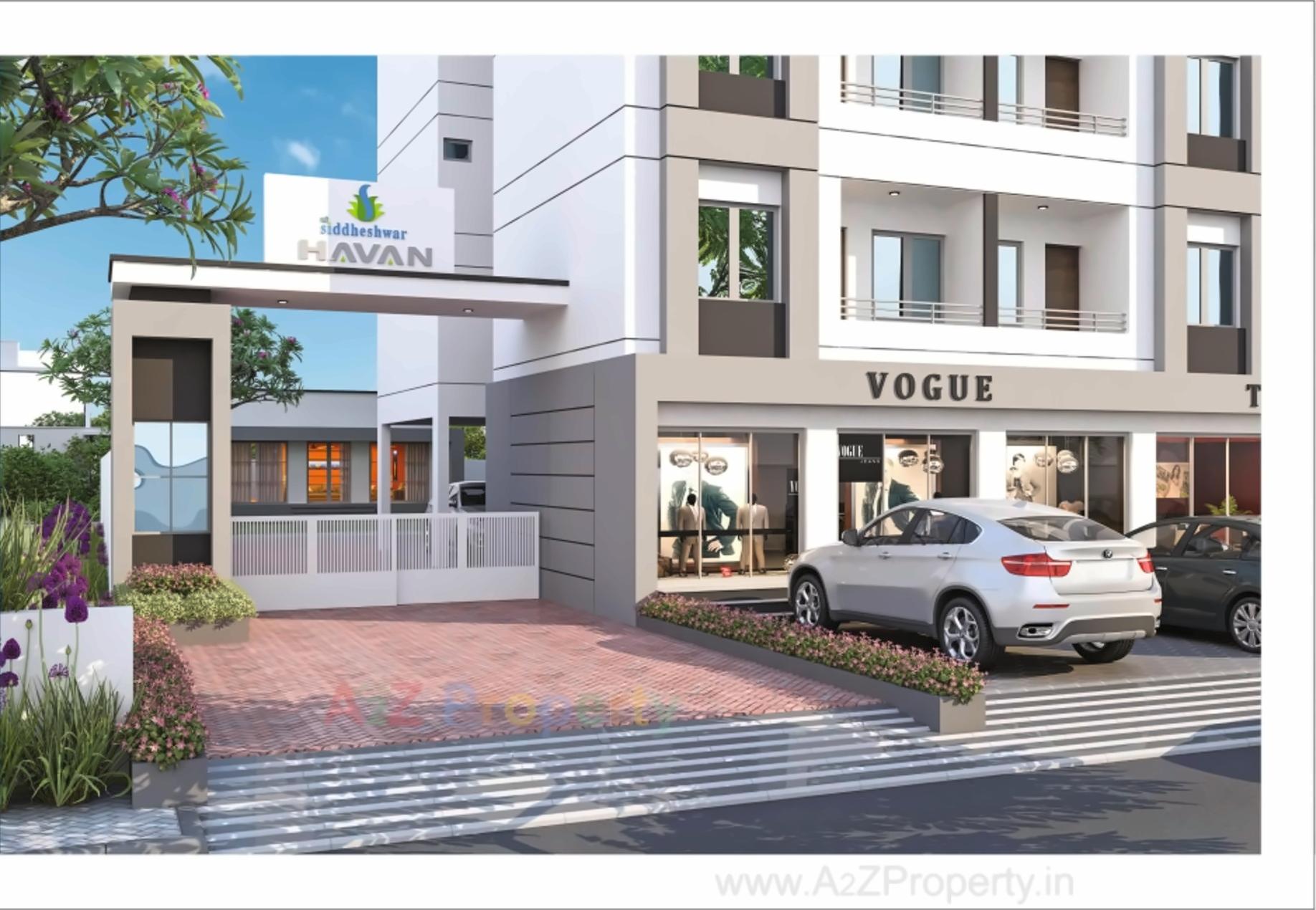 3D Elevation of real estate project Shree Siddheshwar Havan located at Tarsali, Vadodara, Gujarat
