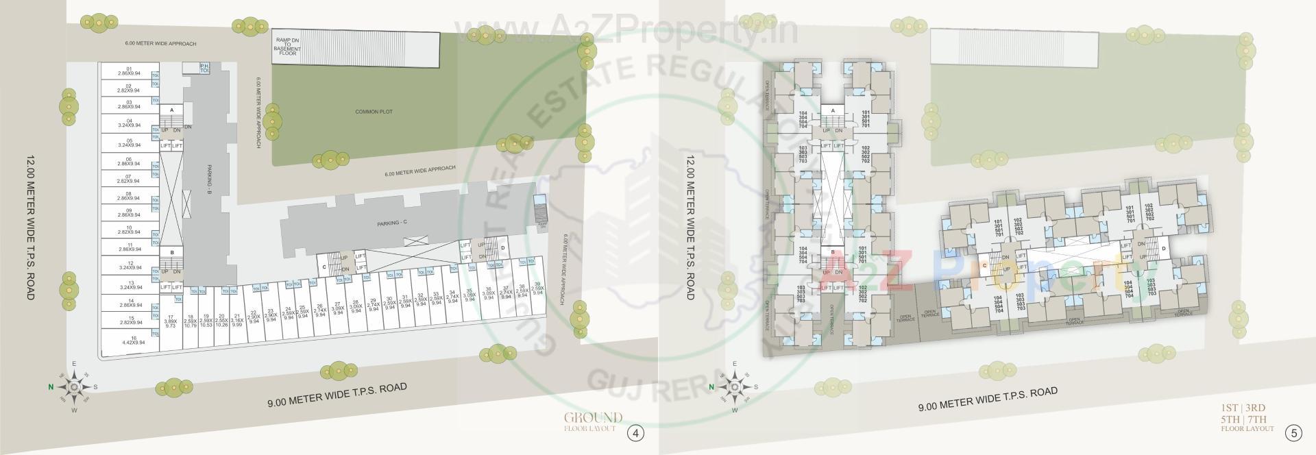 Layout of real estate project Shree Siddheshwar Holyland located at Vemali, Vadodara, Gujarat