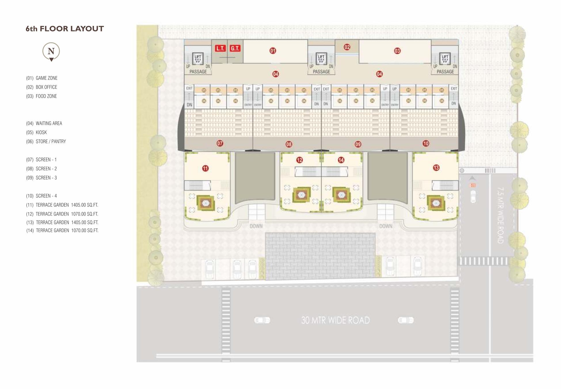 6 Floor Layout of real estate project Shree Siddheshwar Paradise located at Harni, Vadodara, Gujarat