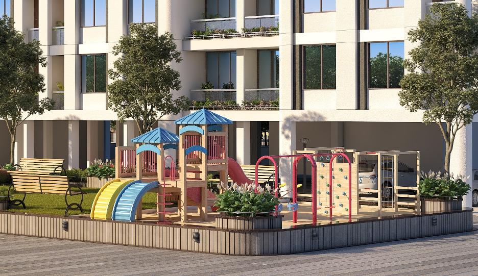 Garden of real estate project Shree Siddheshwar Paradise located at Harni, Vadodara, Gujarat