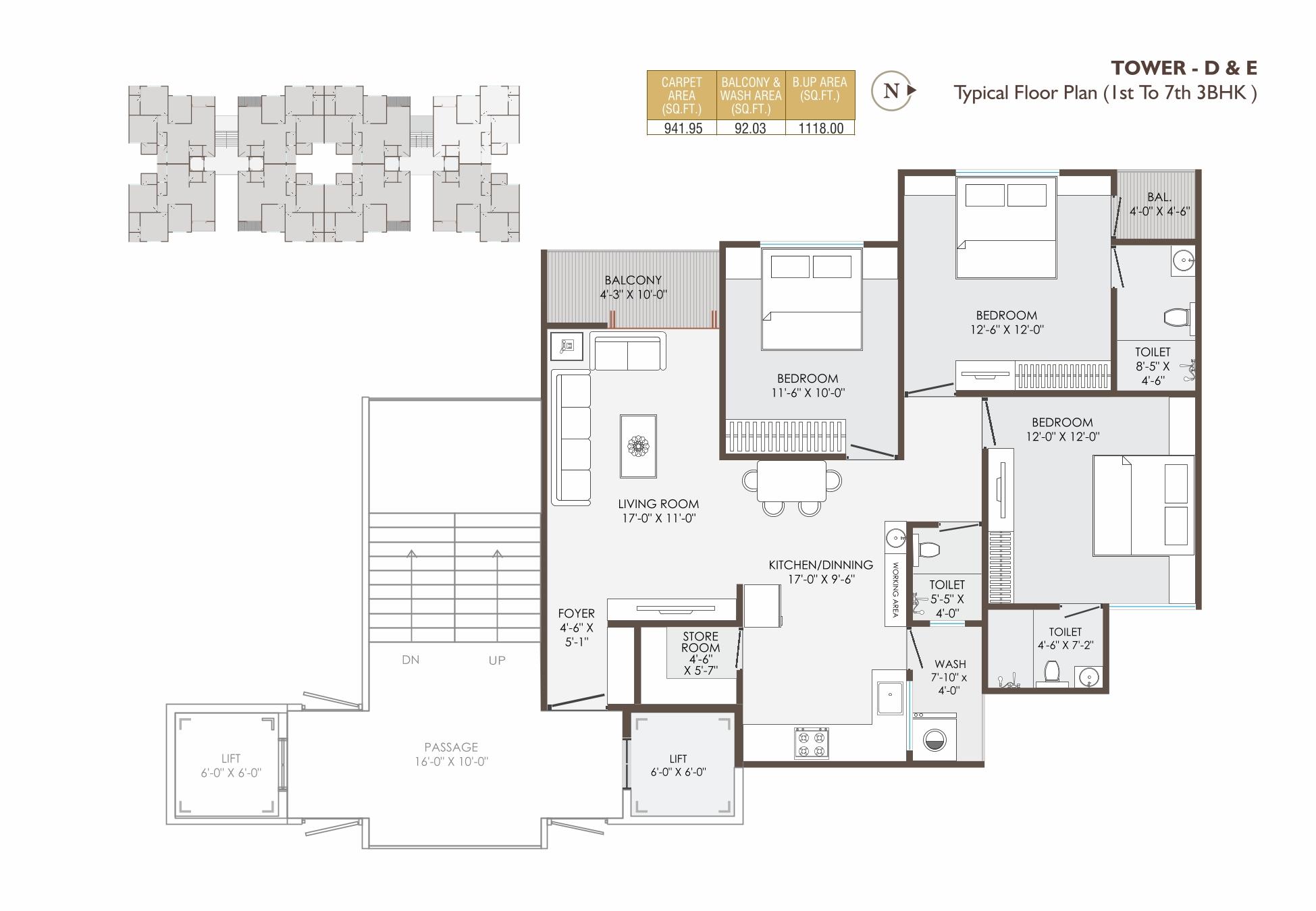 Tower D E 3bhk of real estate project Shree Siddheshwar Paradise located at Harni, Vadodara, Gujarat