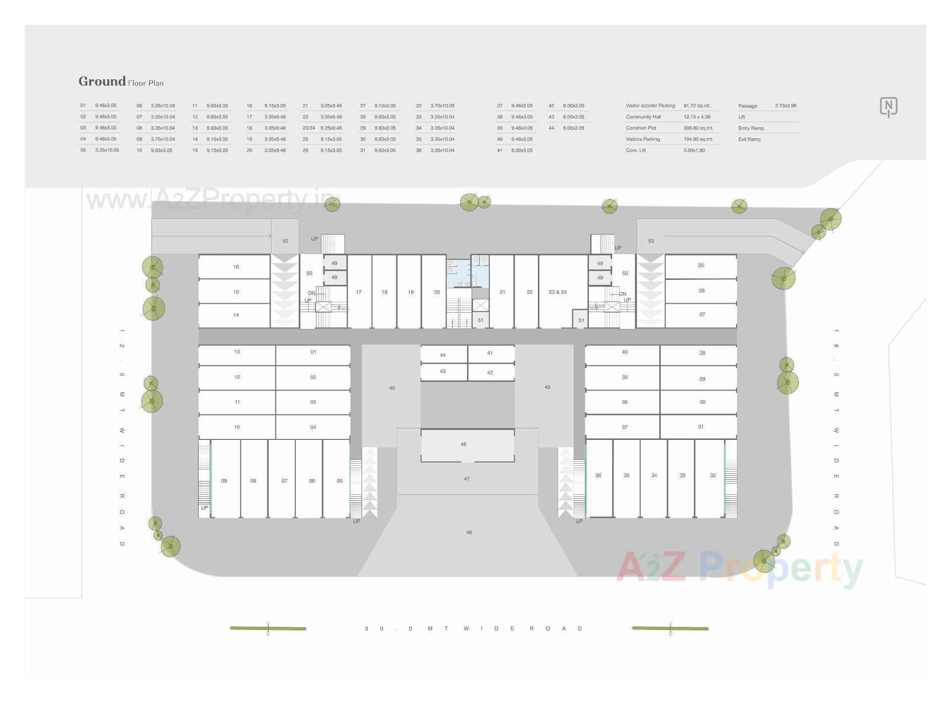 Layout of real estate project Shree Siddheshwar Prime Plus located at Harni, Vadodara, Gujarat