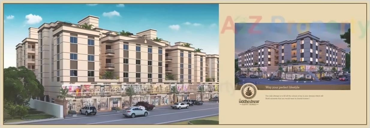 3D Elevation of real estate project Shree Siddheshwer Happy Homes located at Harni, Vadodara, Gujarat