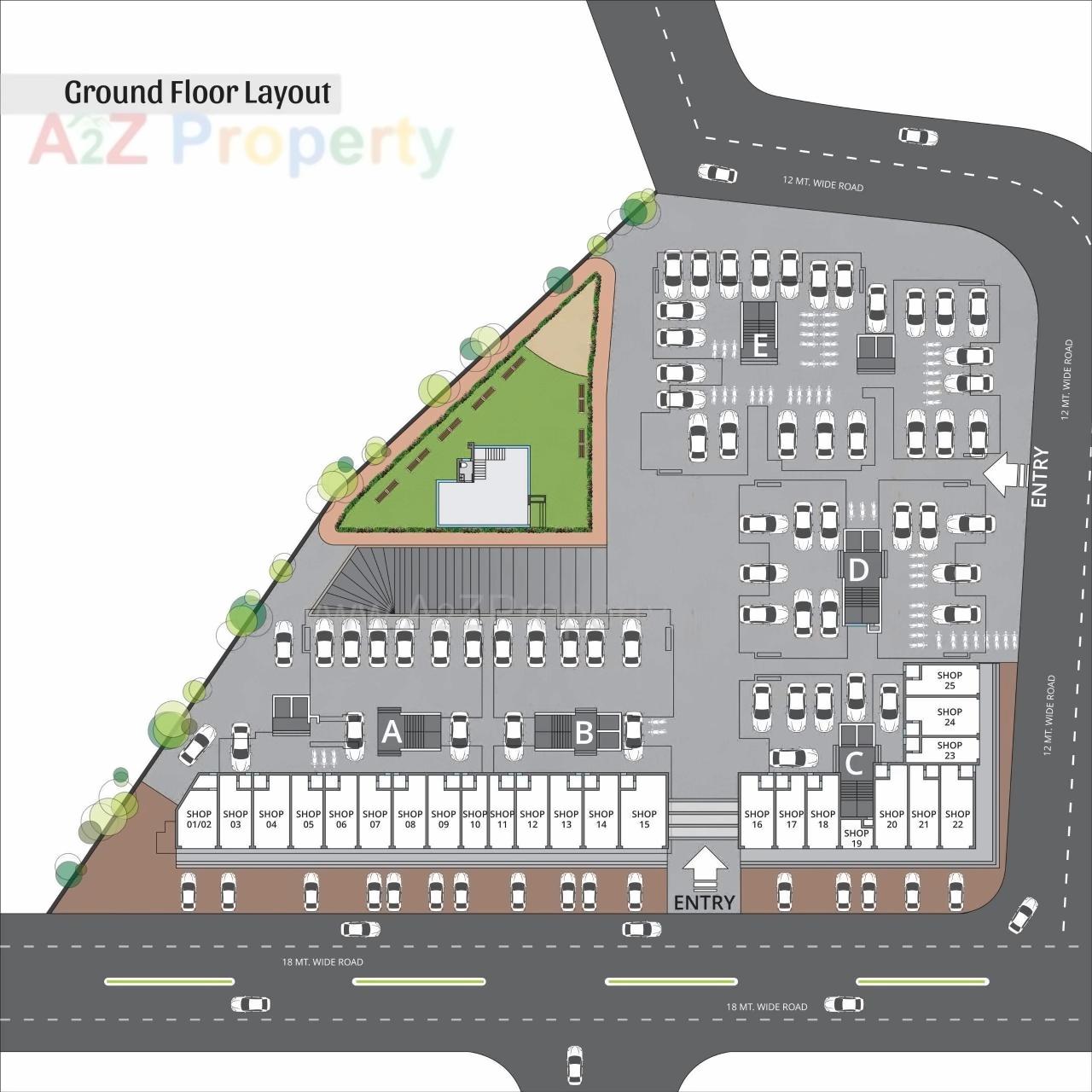 Layout of real estate project Shree Siddhnath Paradise located at Bapod, Vadodara, Gujarat
