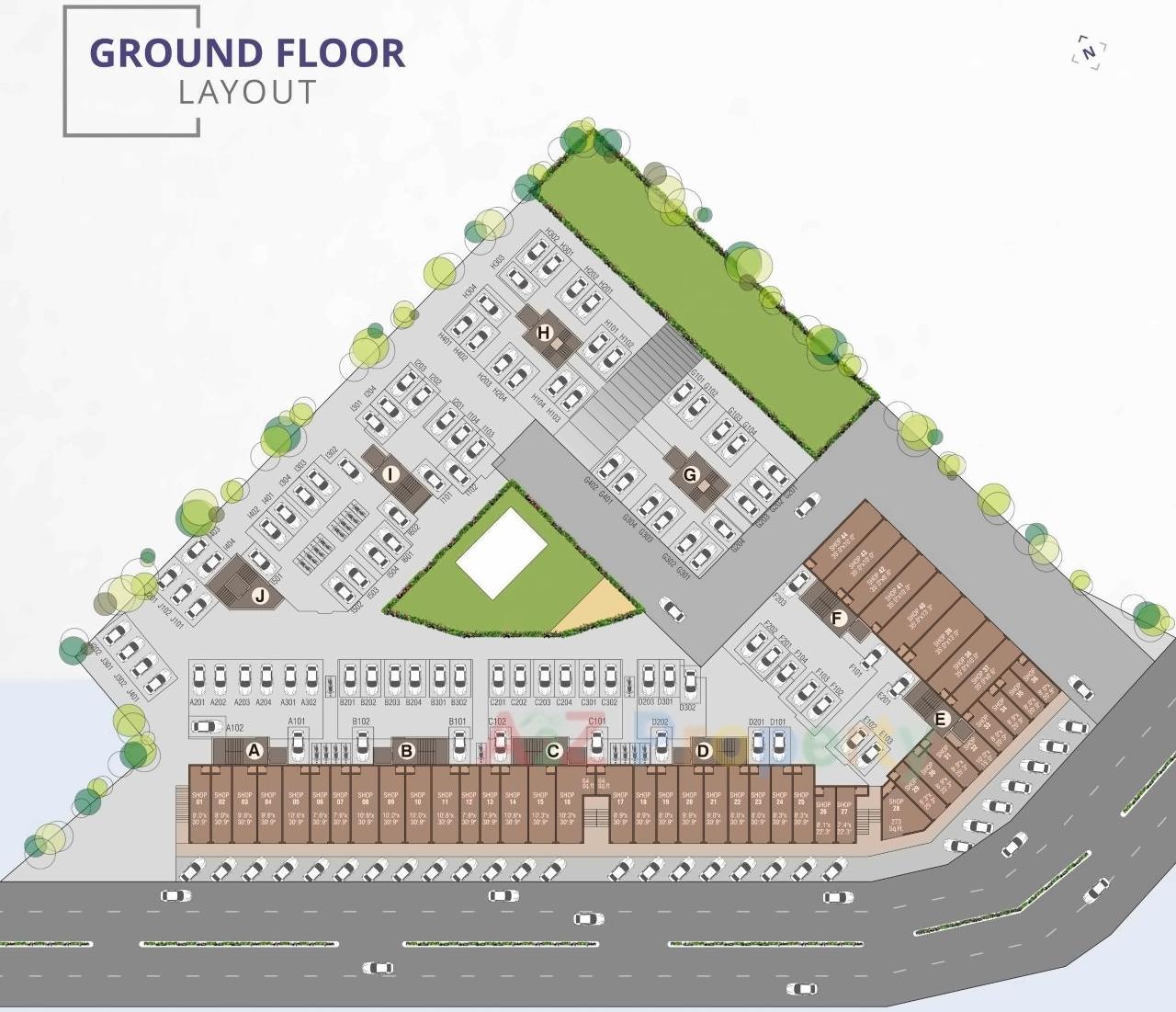 Layout of real estate project Shree Siddhnath Park located at Vadodara, Vadodara, Gujarat