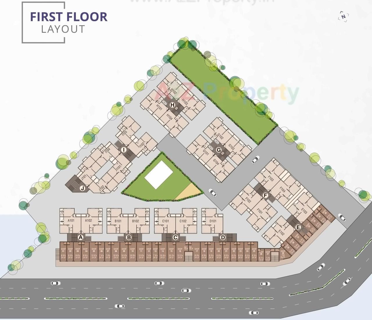 Layout of real estate project Shree Siddhnath Park located at Vadodara, Vadodara, Gujarat