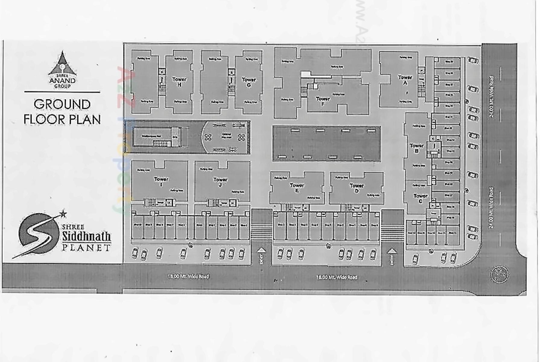 Layout of real estate project Shree Siddhnath Planet located at Sayajipura, Vadodara, Gujarat
