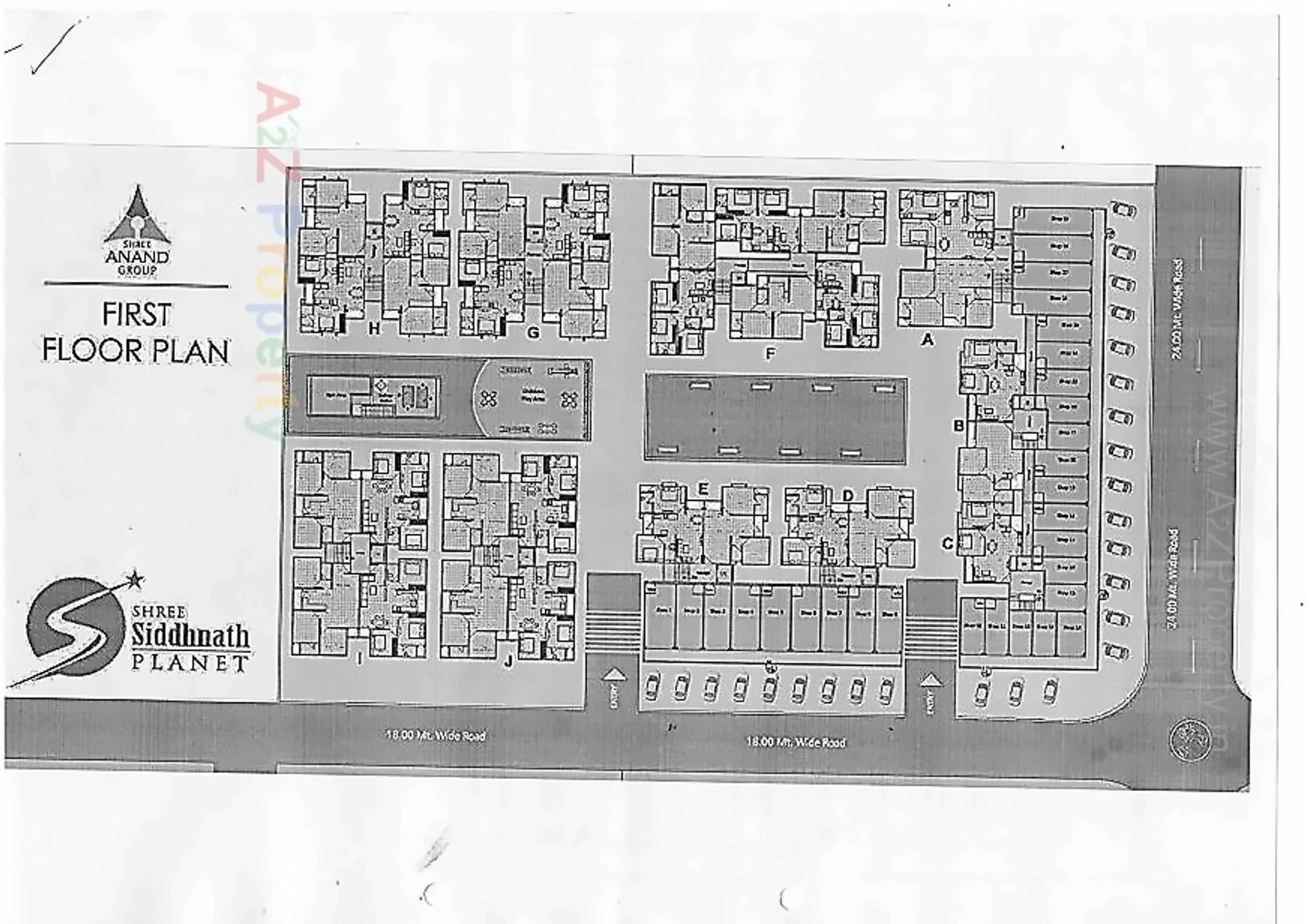 Layout of real estate project Shree Siddhnath Planet located at Sayajipura, Vadodara, Gujarat