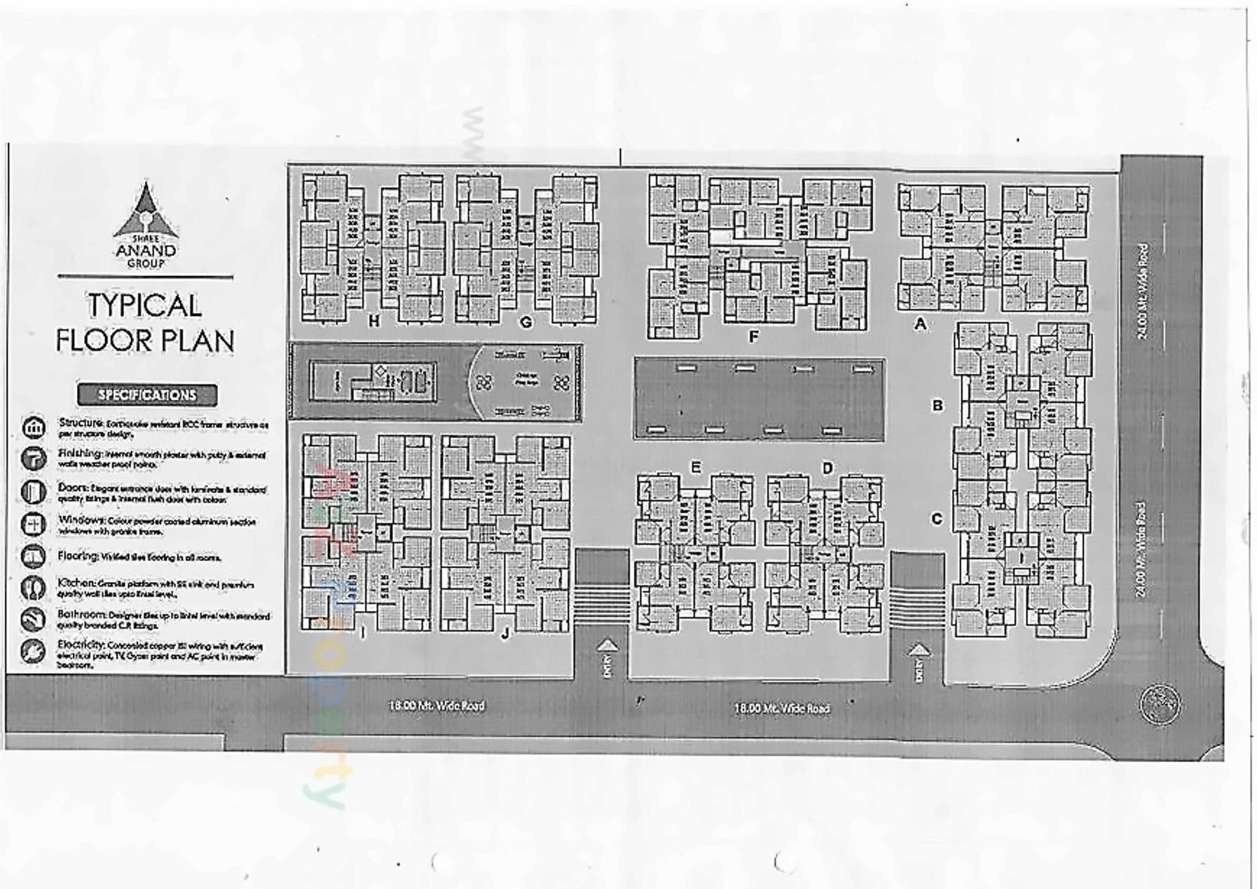Layout of real estate project Shree Siddhnath Planet located at Sayajipura, Vadodara, Gujarat