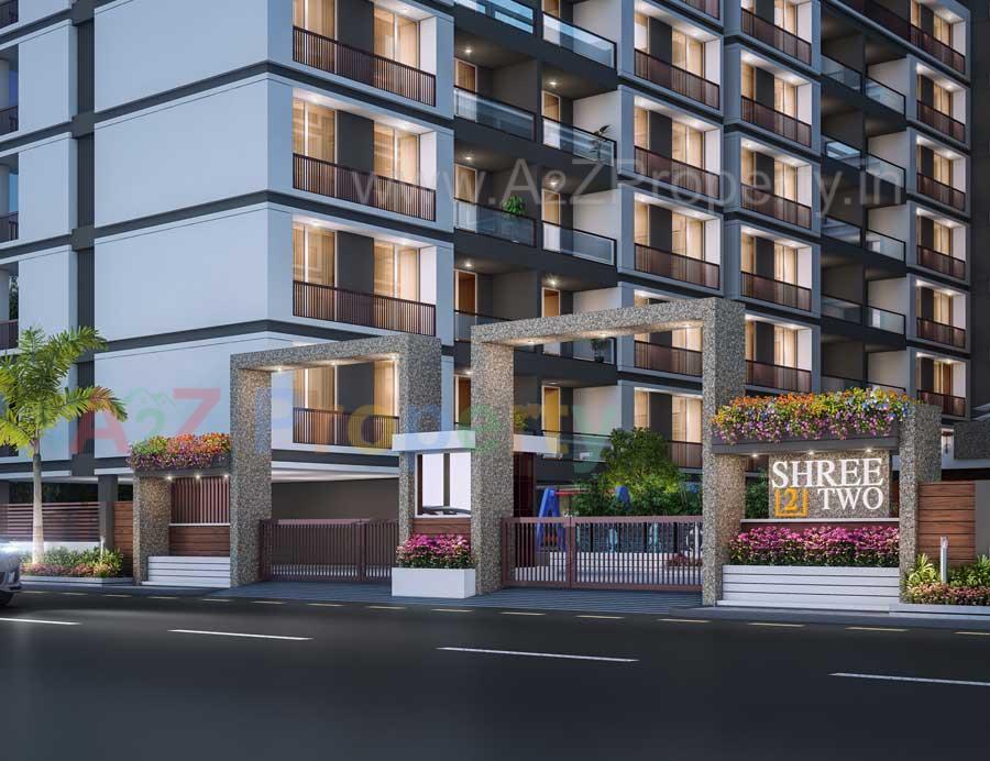 3D Elevation of real estate project Shree Two located at Bhayli, Vadodara, Gujarat