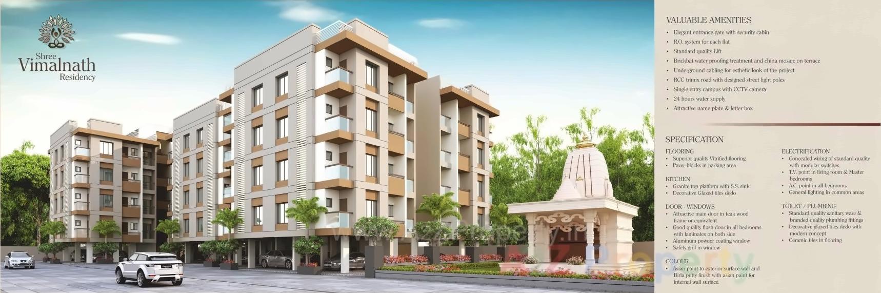 3D Elevation of real estate project Shree Vimalnath Residency located at Danteshwar, Vadodara, Gujarat